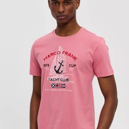 Lyon : T-Shirt avec Logo Brodé, Imprimé Nautique