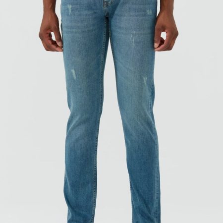 Kalman : Jeans Regular Fit en Denim avec des détails de déchirure