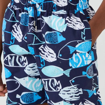 Porter : Short de Bain à Imprimé Poisson, séchage rapide