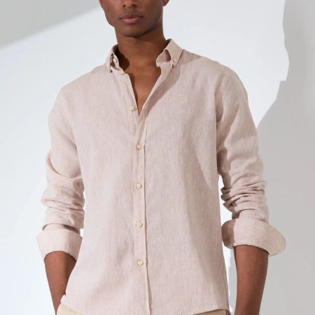 Stéphane : Chemise en Lin Coupe Classique à Manches Longues